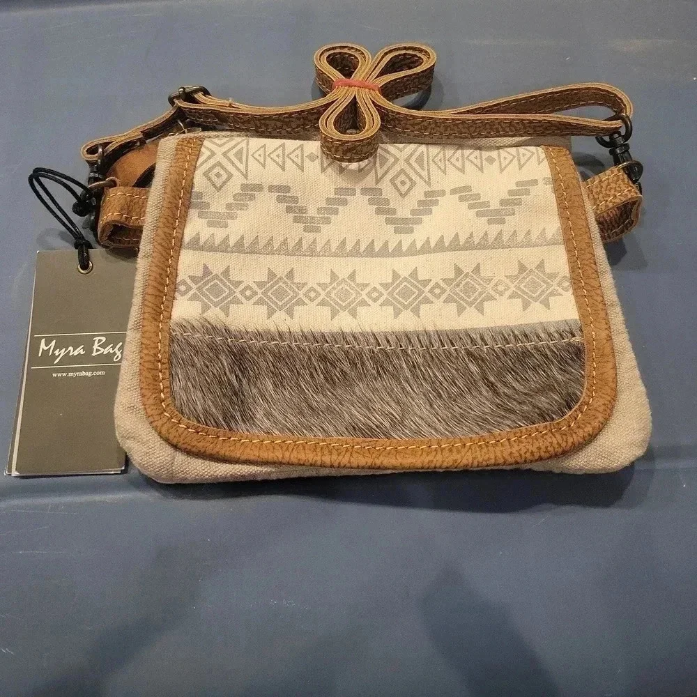 Myra Bag Hadzaz Canvas & Cowhide Crossbody Bag